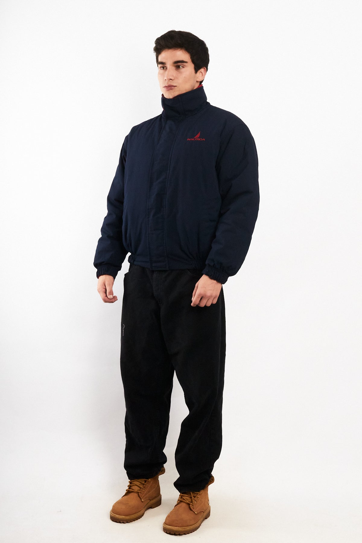 1990 Vintage Nautica Reversible Spellout Red and Blue Jacket (M/L)