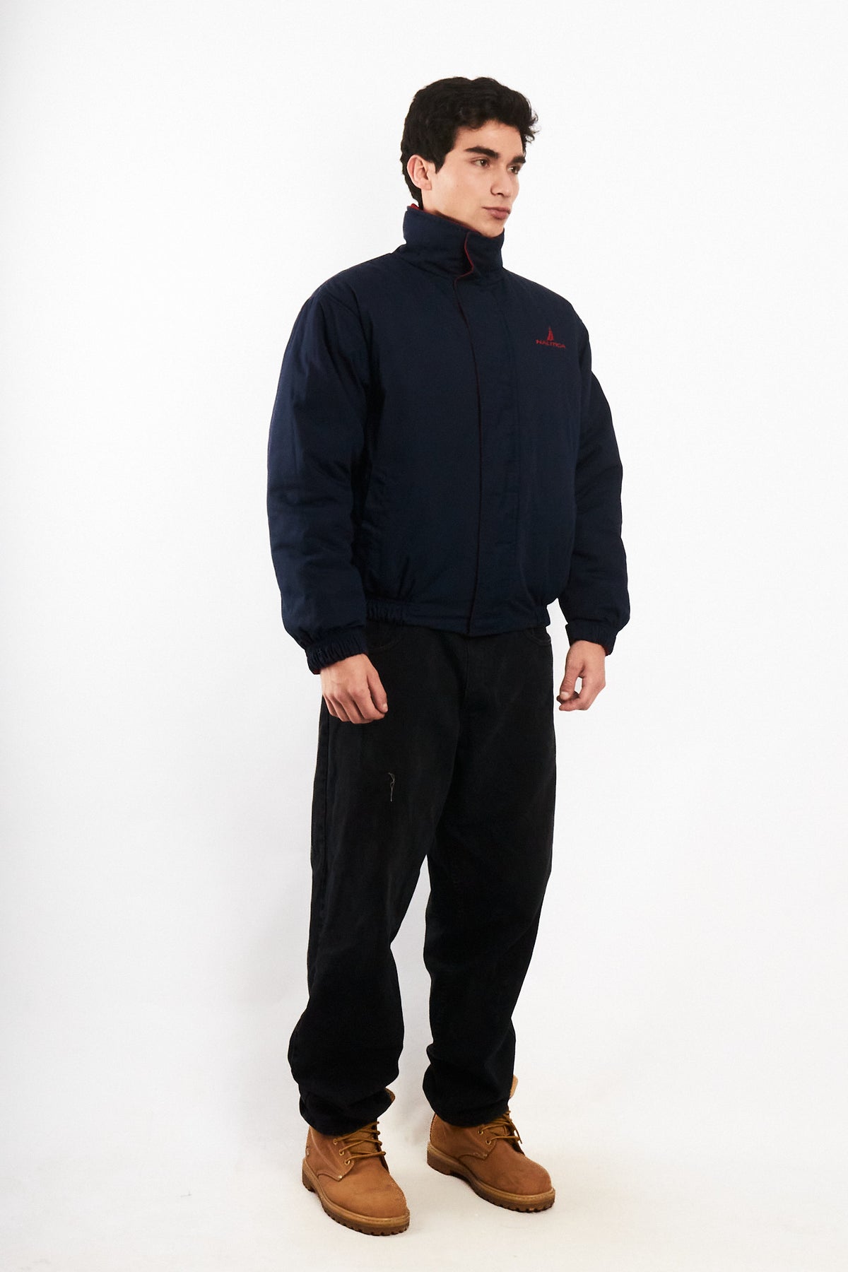 1990 Vintage Nautica Reversible Spellout Red and Blue Jacket (M/L)