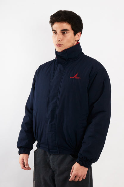 1990 Vintage Nautica Reversible Spellout Red and Blue Jacket (M/L)