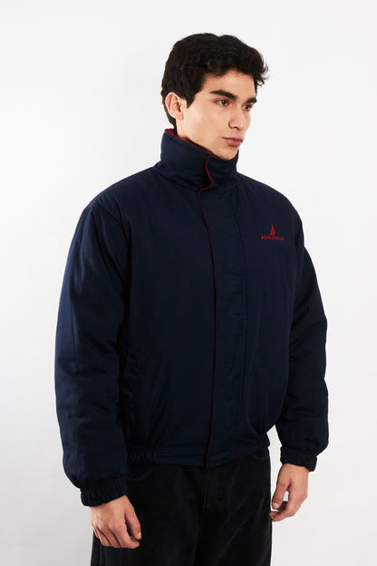 1990 Vintage Nautica Reversible Spellout Red and Blue Jacket (M/L)