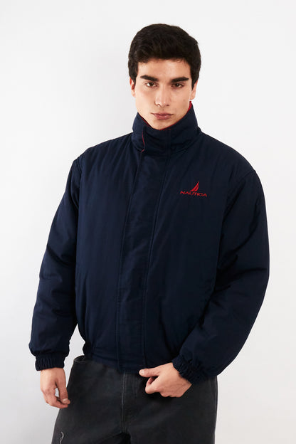 1990 Vintage Nautica Reversible Spellout Red and Blue Jacket (M/L)