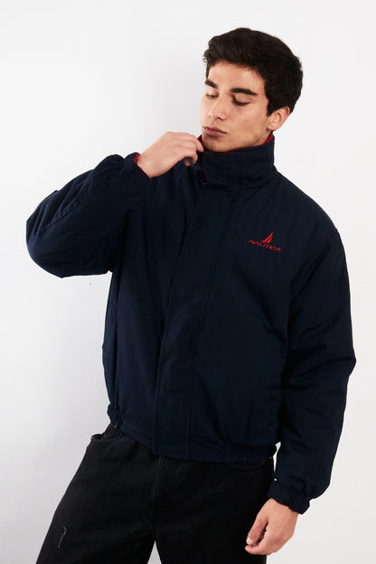 1990 Vintage Nautica Reversible Spellout Red and Blue Jacket (M/L)