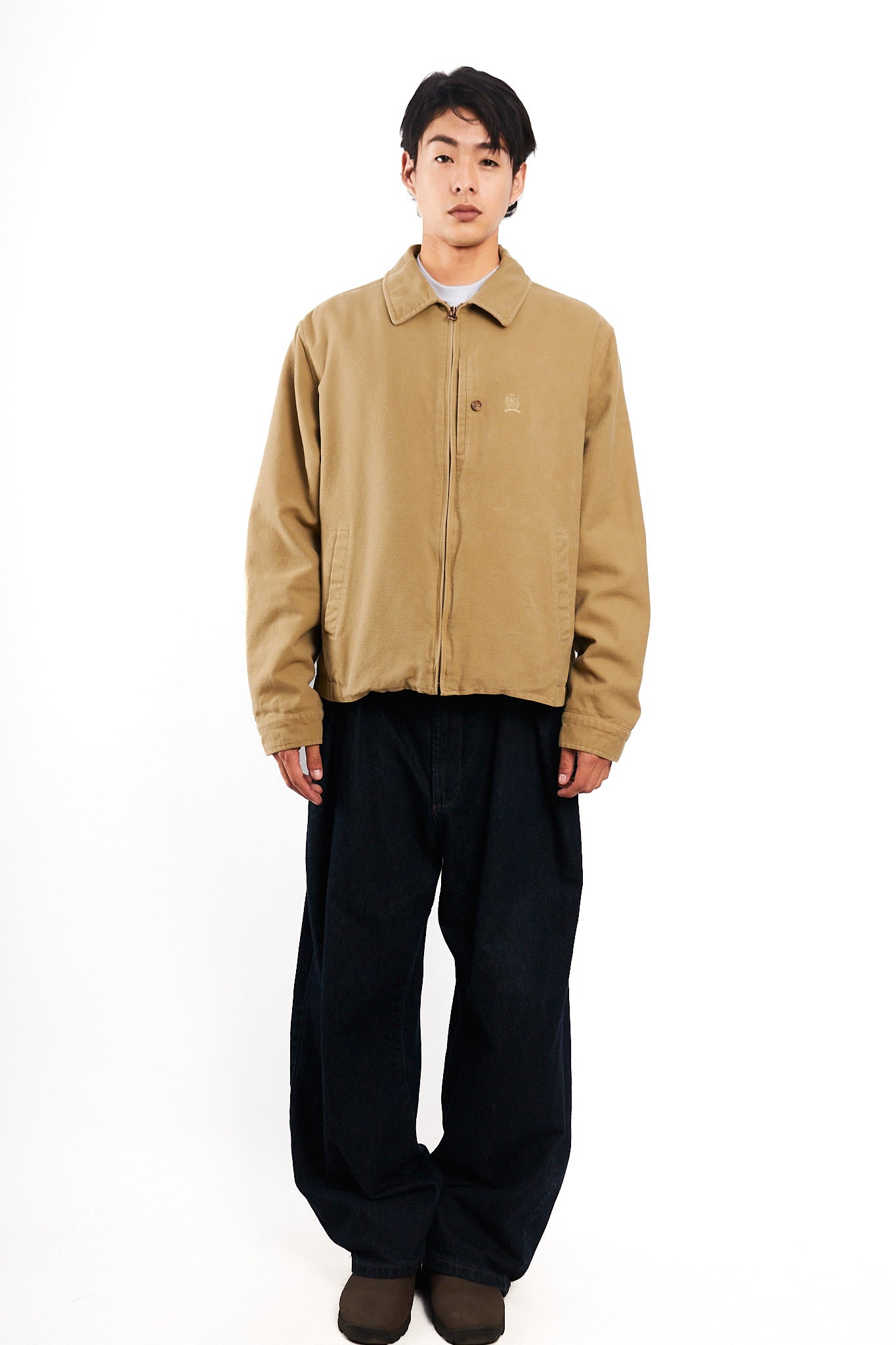 1999 Vintage Tommy Hilfiger Beige Wool Harrington (M/L)