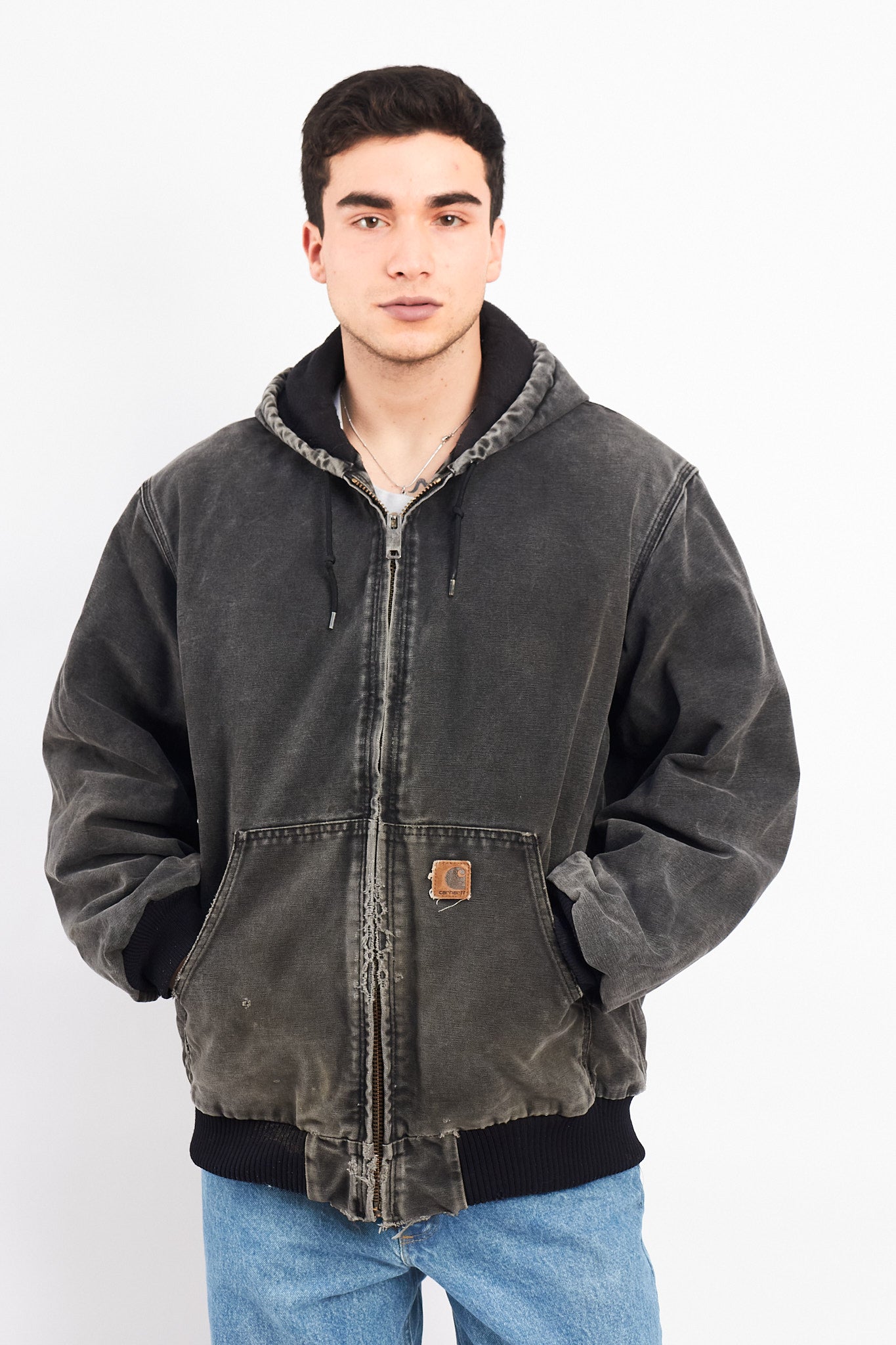 Vintage Carhartt J130 "Justin Bieber" Faded Graphite Duck Active Jacket (L)