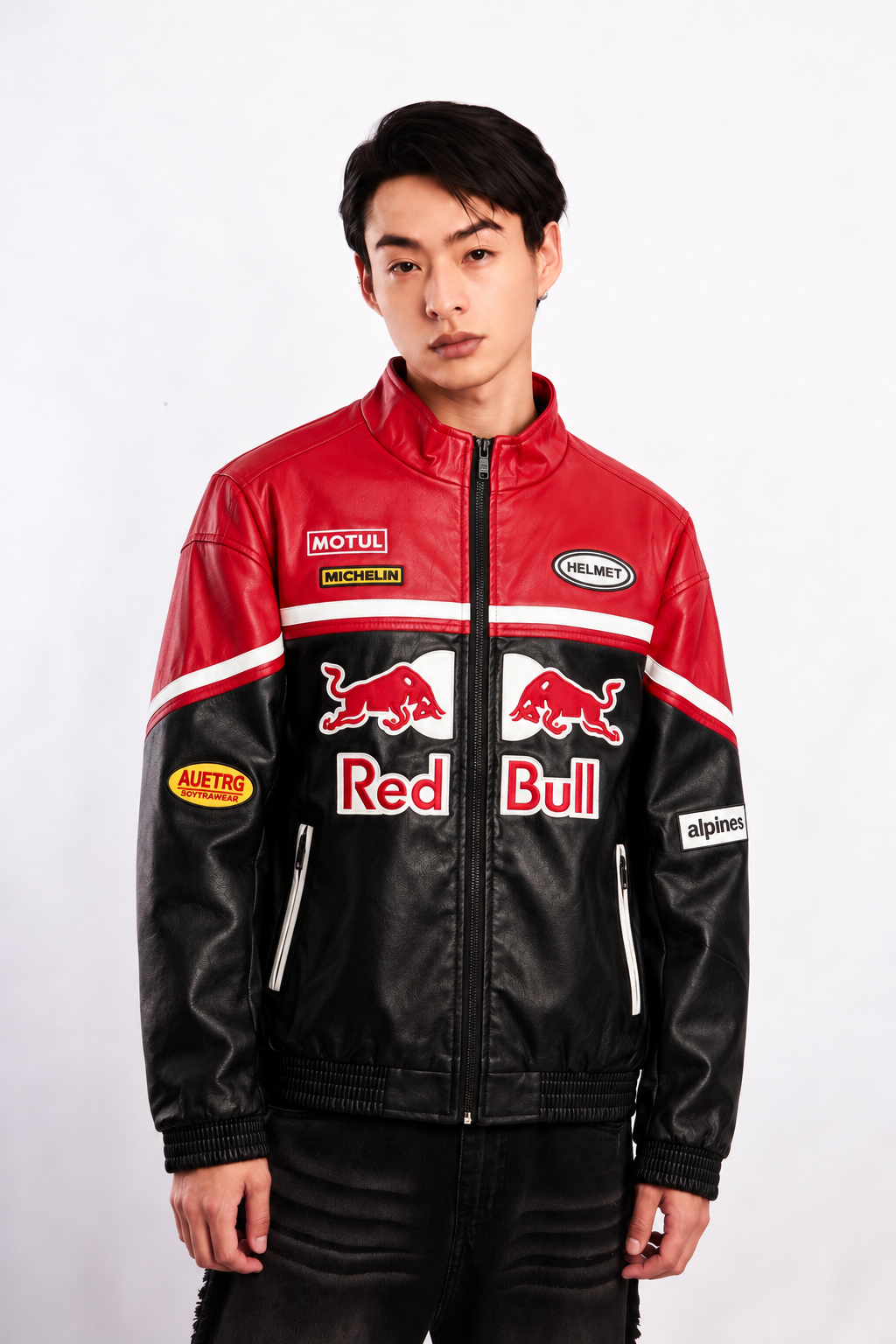 Red Bull Racing Vegan Red Edition Leather Racer Jacket