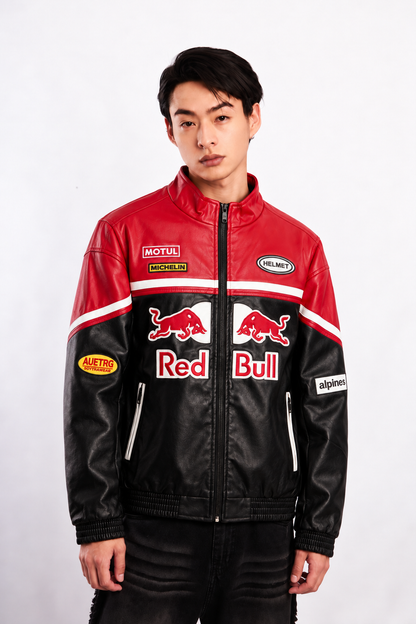 Red Bull Racing Vegan Red Edition Leather Racer Jacket