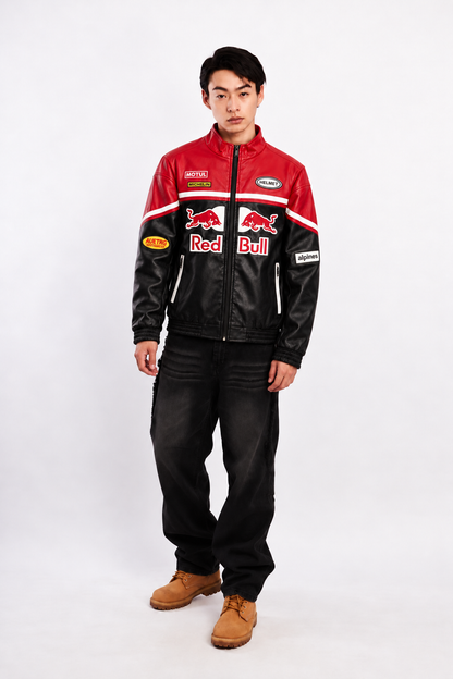Red Bull Racing Vegan Red Edition Leather Racer Jacket