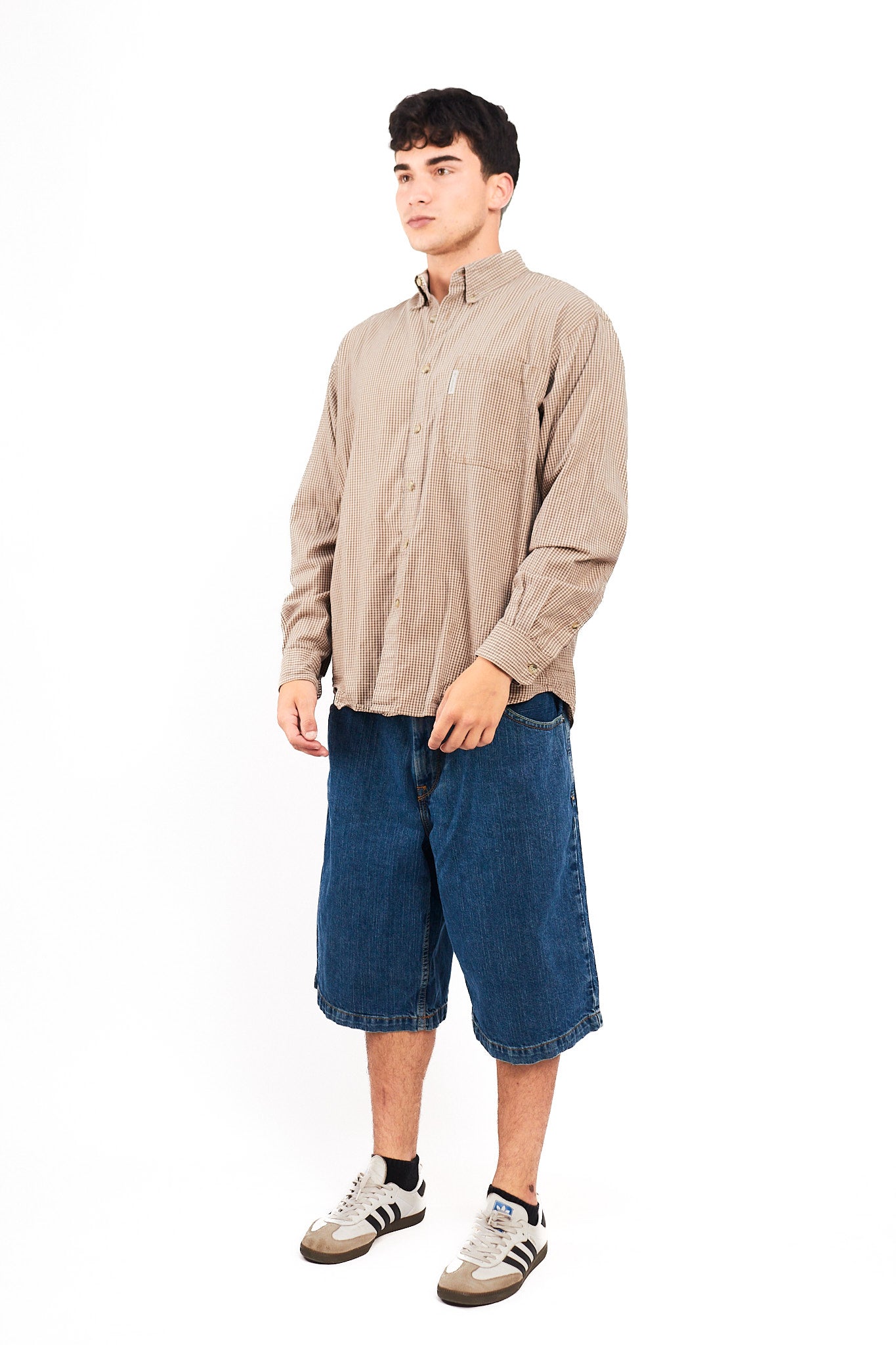 2000 Columbia Brown Plaid Shirt (L/XL)