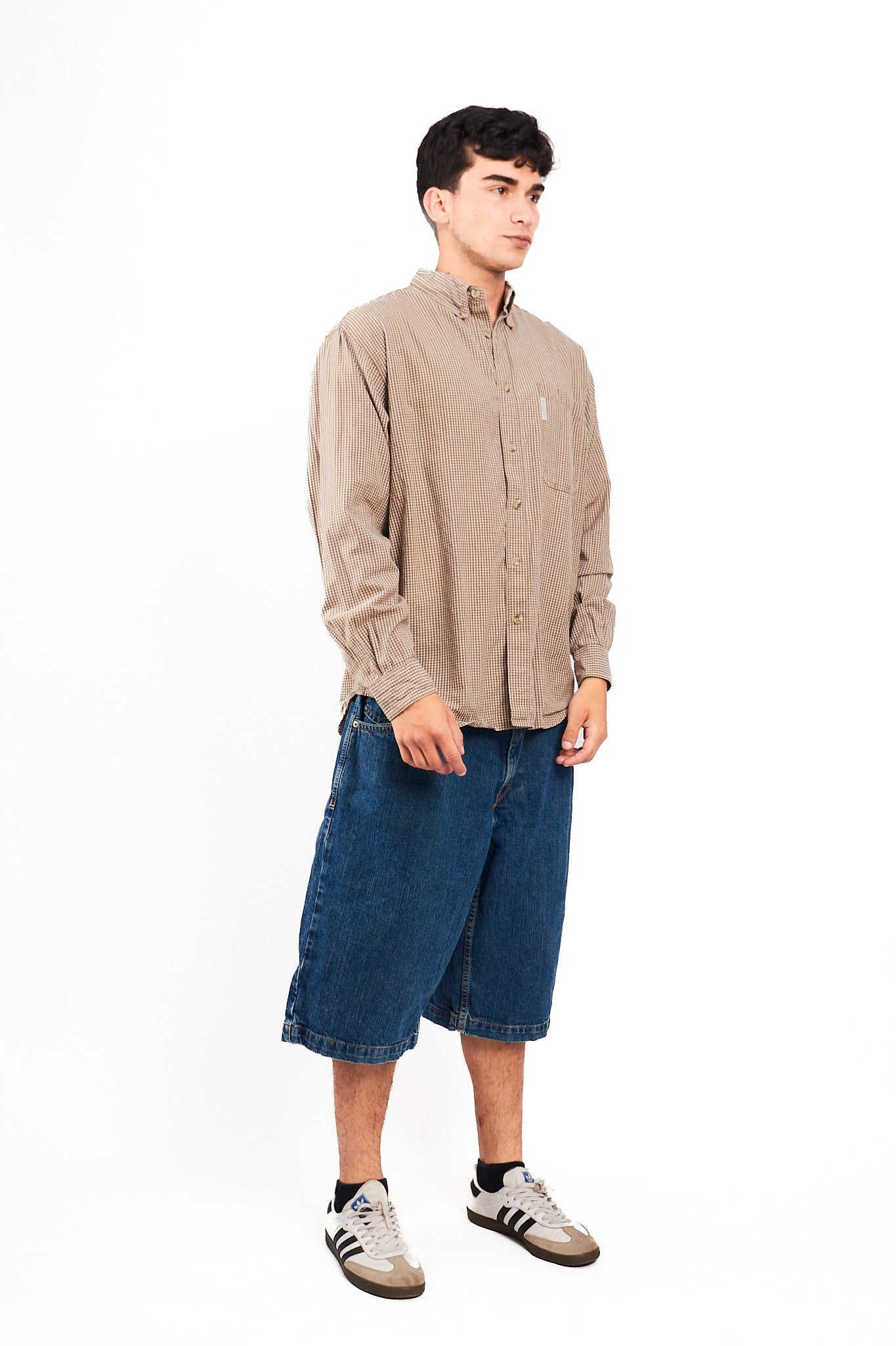 2000 Columbia Brown Plaid Shirt (L/XL)