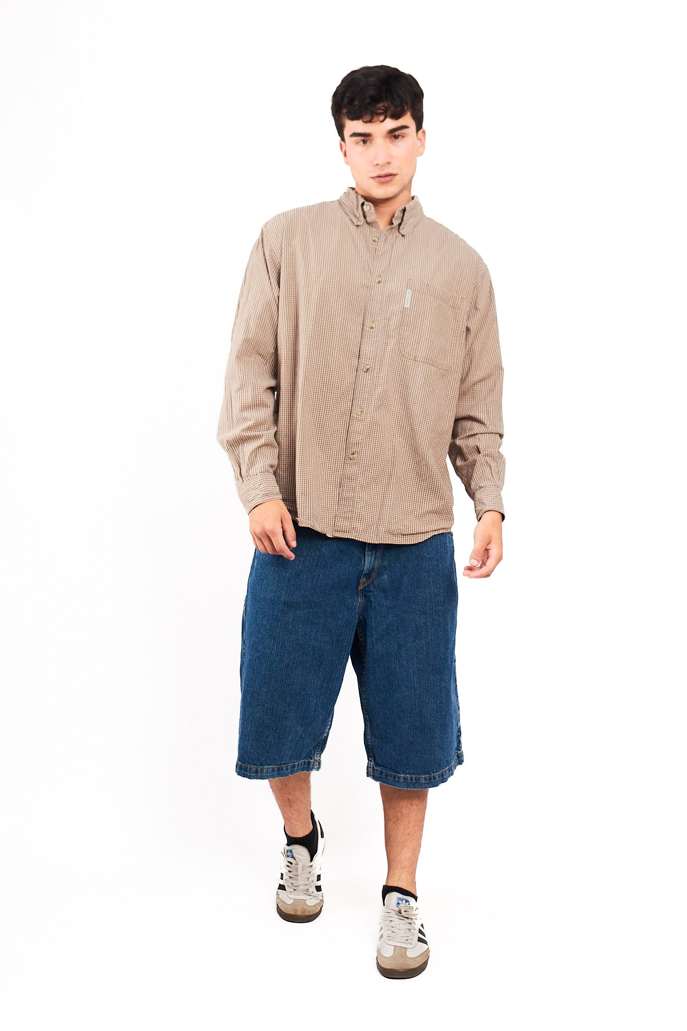 2000 Columbia Brown Plaid Shirt (L/XL)