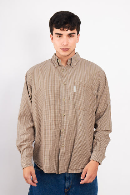 2000 Columbia Brown Plaid Shirt (L/XL)