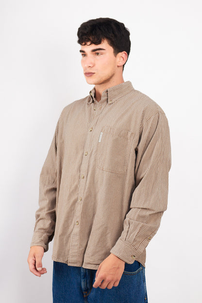 2000 Columbia Brown Plaid Shirt (L/XL)