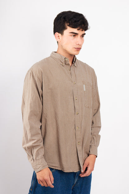 2000 Columbia Brown Plaid Shirt (L/XL)