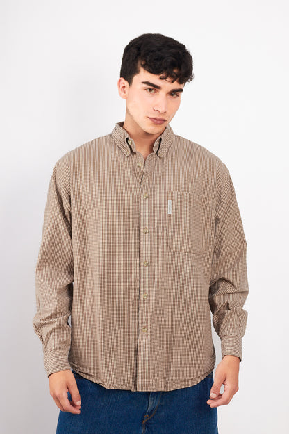 2000 Columbia Brown Plaid Shirt (L/XL)