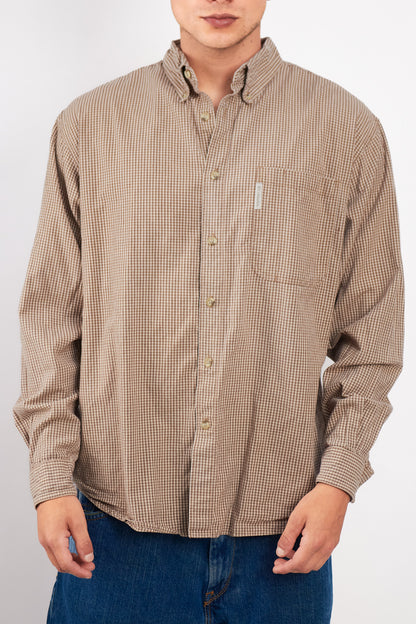 2000 Columbia Brown Plaid Shirt (L/XL)