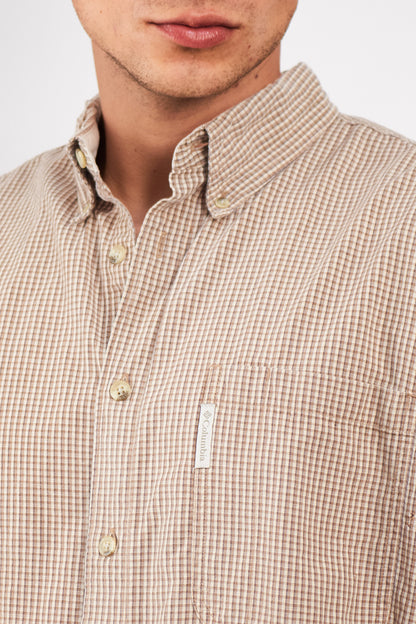 2000 Columbia Brown Plaid Shirt (L/XL)