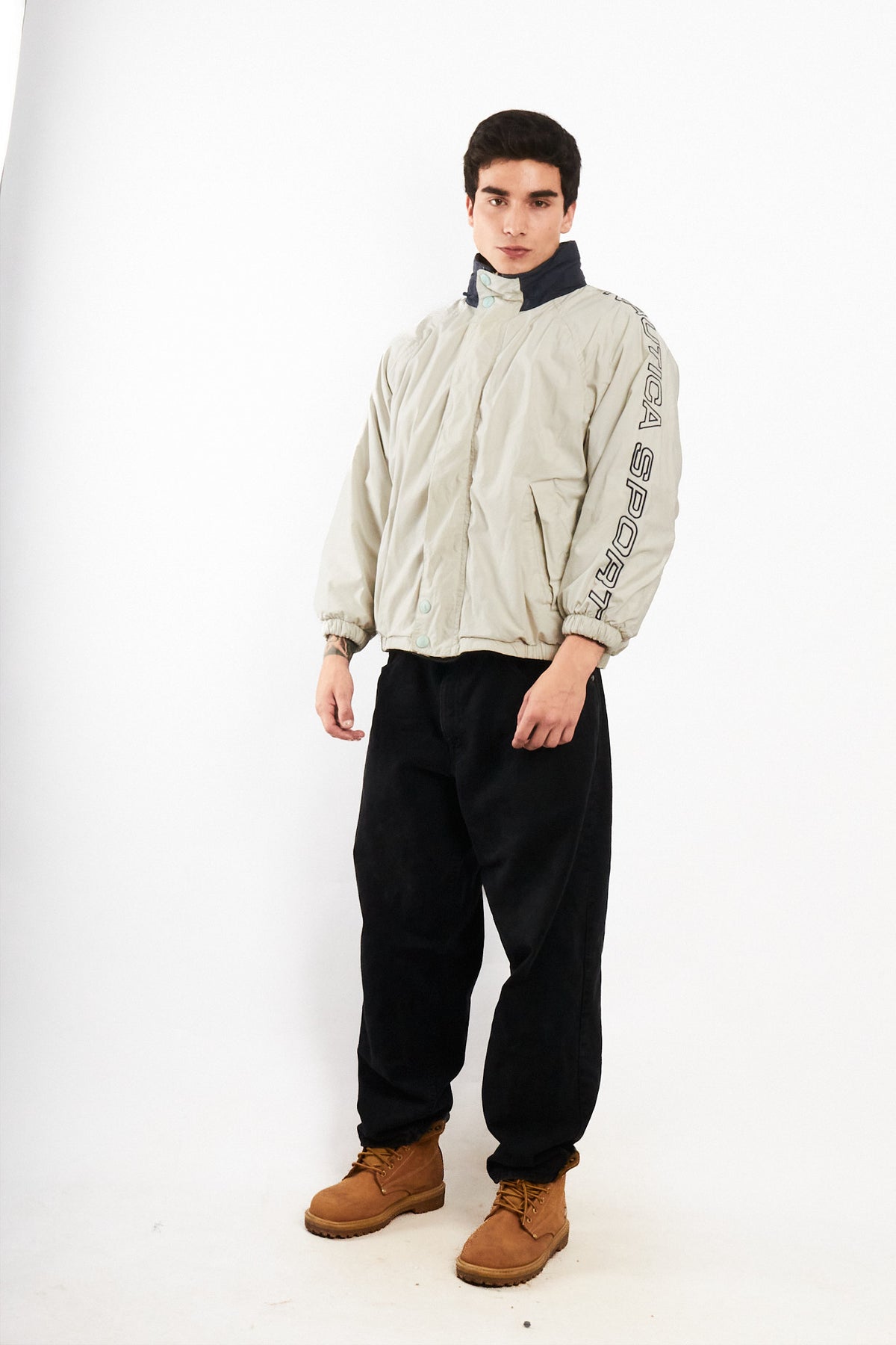 2000 Vintage Nautica Sport Reversible Spellout / Polar Jacket (S)