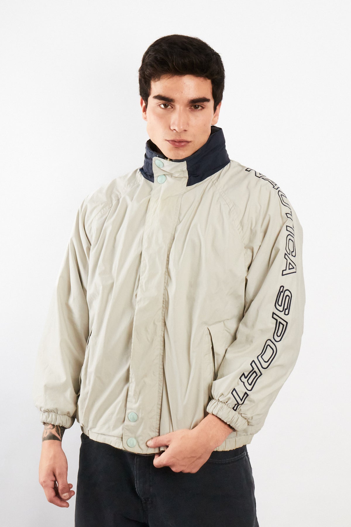 2000 Vintage Nautica Sport Reversible Spellout / Polar Jacket (S)