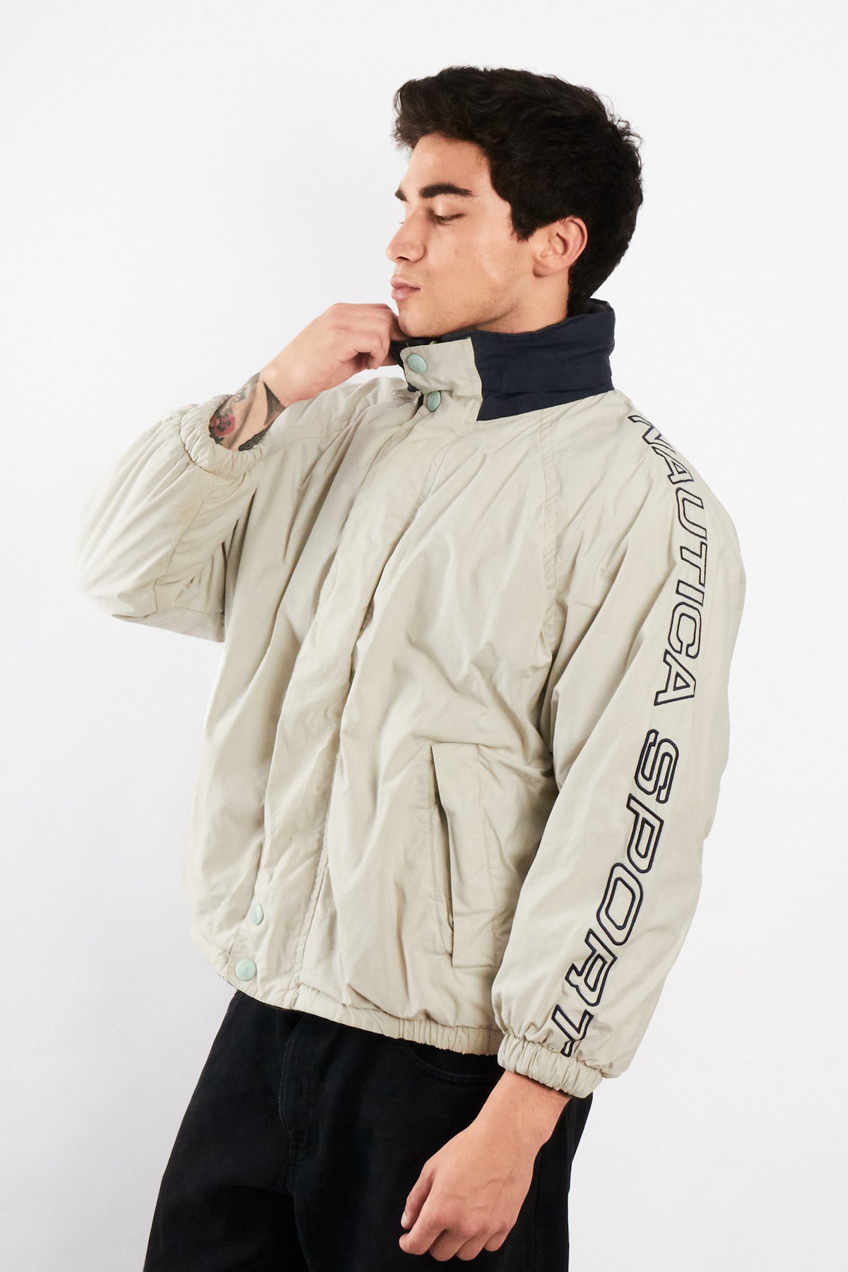 2000 Vintage Nautica Sport Reversible Spellout / Polar Jacket (S)