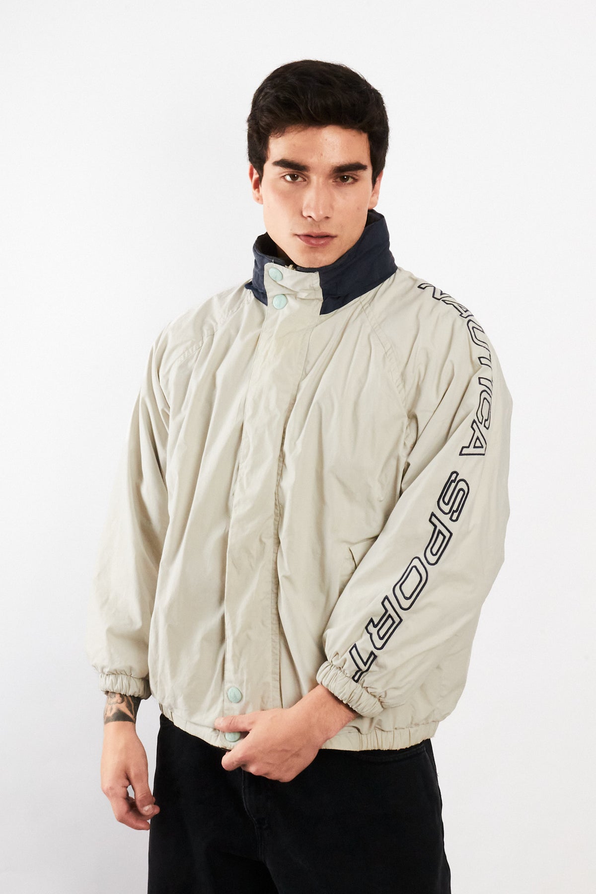 2000 Vintage Nautica Sport Reversible Spellout / Polar Jacket (S)