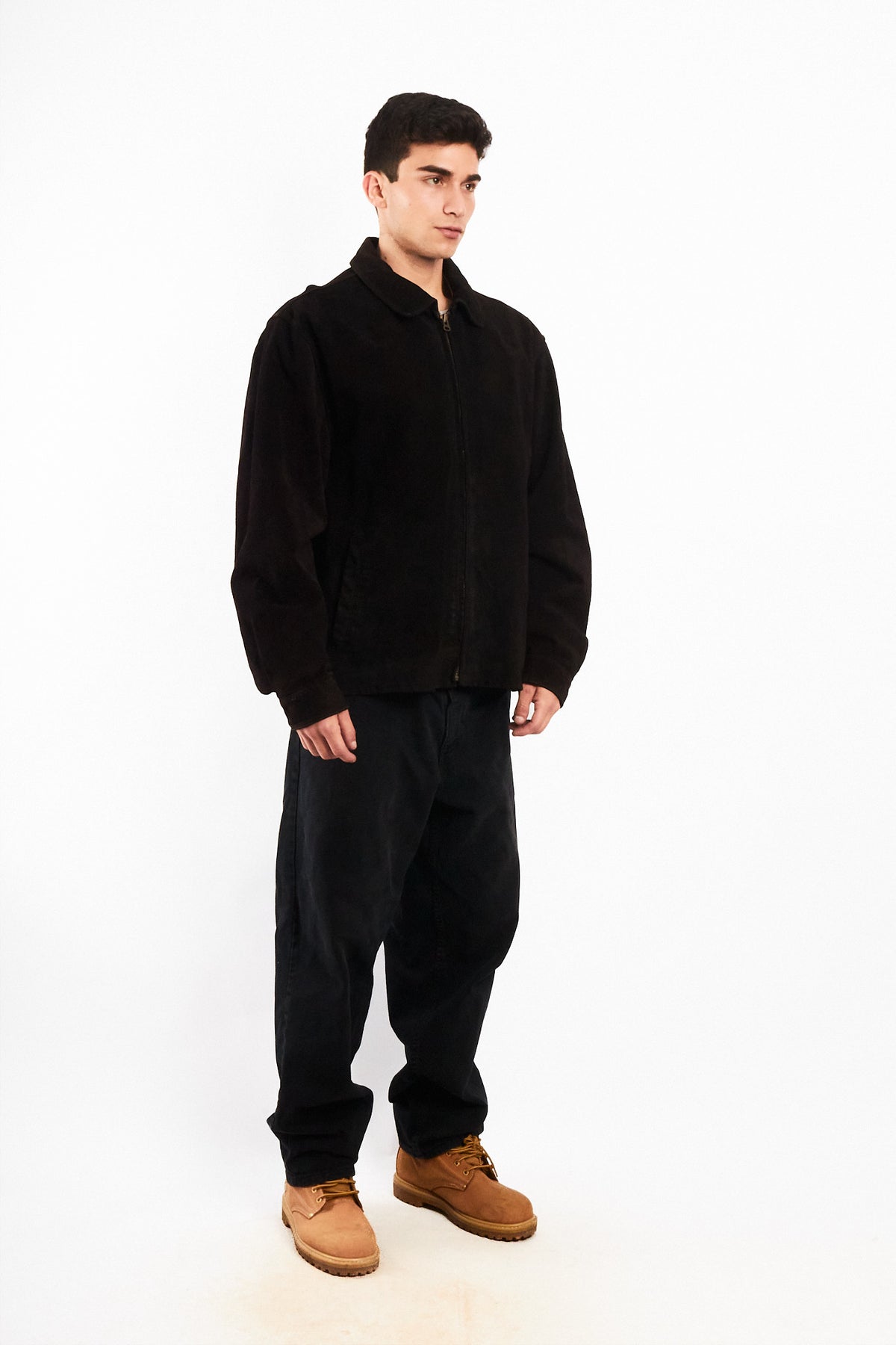 1990 Vintage Tommy Hilfiger Black Suede Harrington Jacket (L/XL)