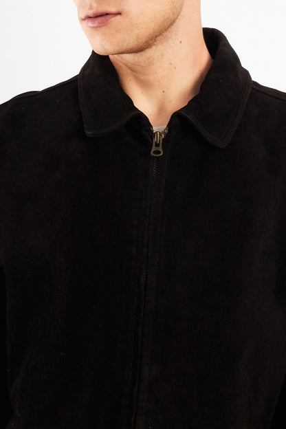 1990 Vintage Tommy Hilfiger Black Suede Harrington Jacket (L/XL)