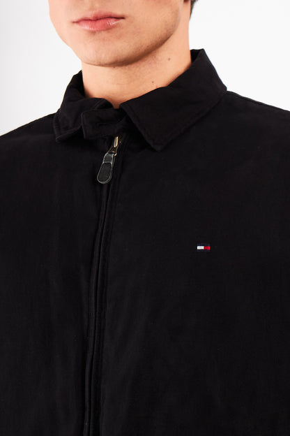 2000 Vintage Tommy Hilfiger Black Peachskin Harrington (M)