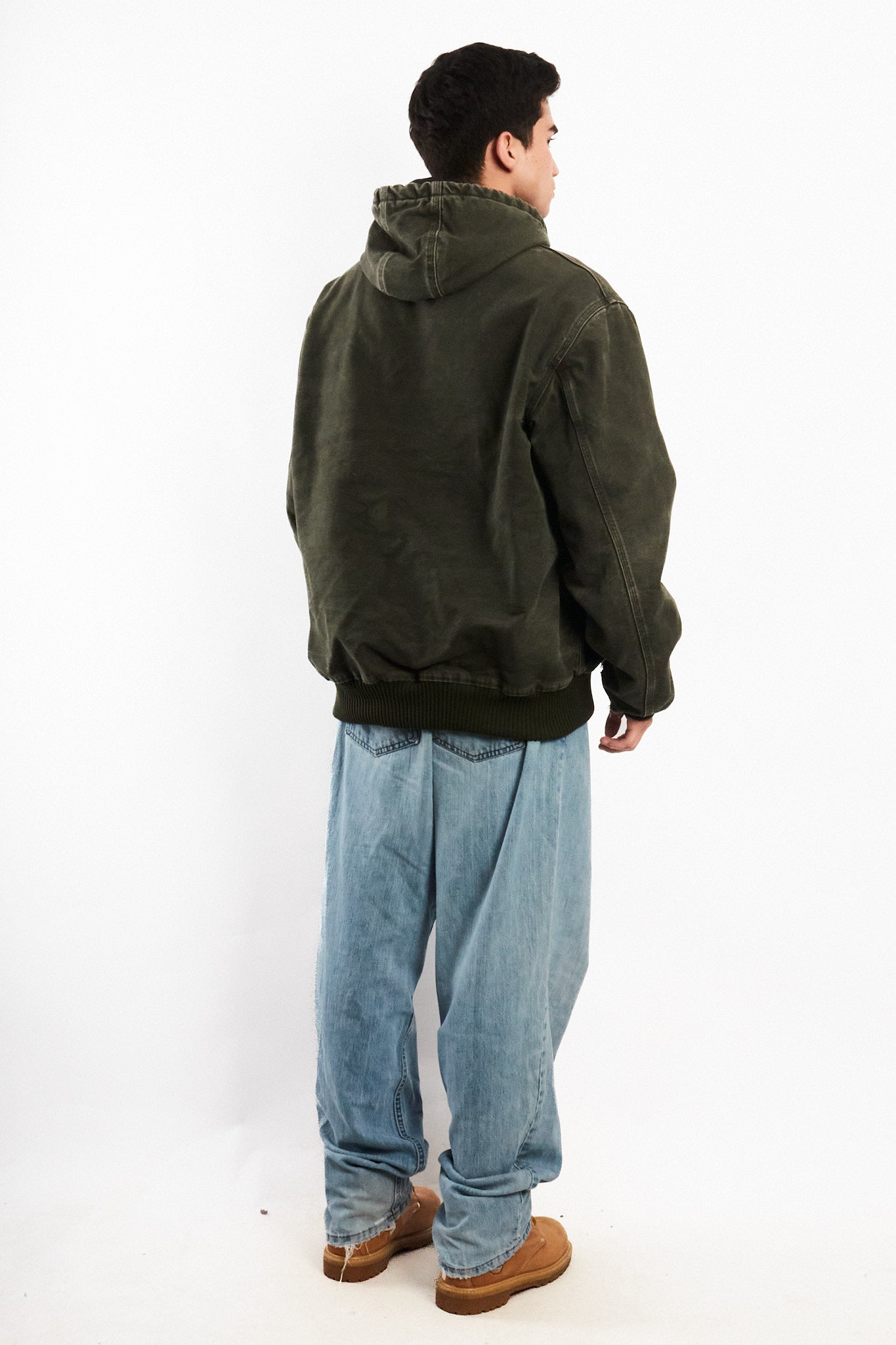 2000 Vintage Carhartt "Justin Bieber" Moss Green Faded Active Jacket (L)