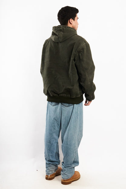 2000 Vintage Carhartt "Justin Bieber" Moss Green Faded Active Jacket (L)