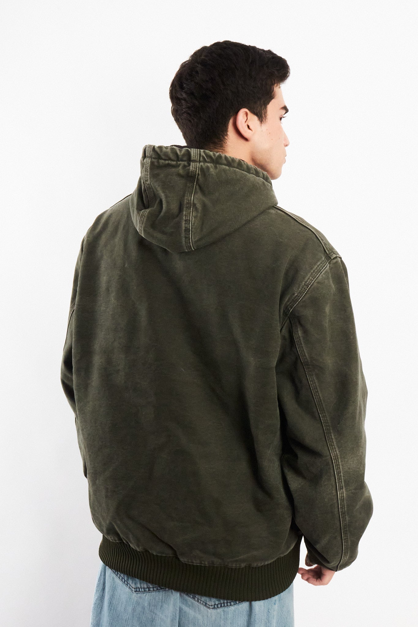 2000 Vintage Carhartt "Justin Bieber" Moss Green Faded Active Jacket (L)