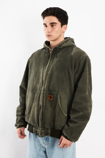 2000 Vintage Carhartt "Justin Bieber" Moss Green Faded Active Jacket (L)