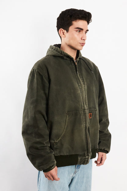 2000 Vintage Carhartt "Justin Bieber" Moss Green Faded Active Jacket (L)