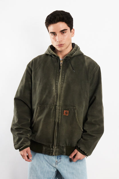 2000 Vintage Carhartt "Justin Bieber" Moss Green Faded Active Jacket (L)