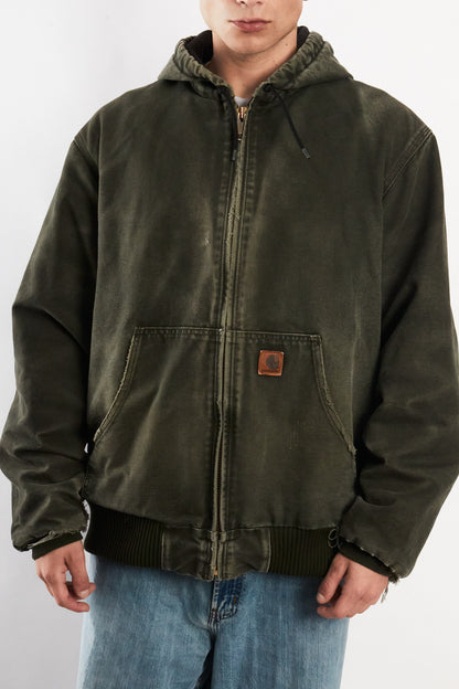 2000 Vintage Carhartt "Justin Bieber" Moss Green Faded Active Jacket (L)
