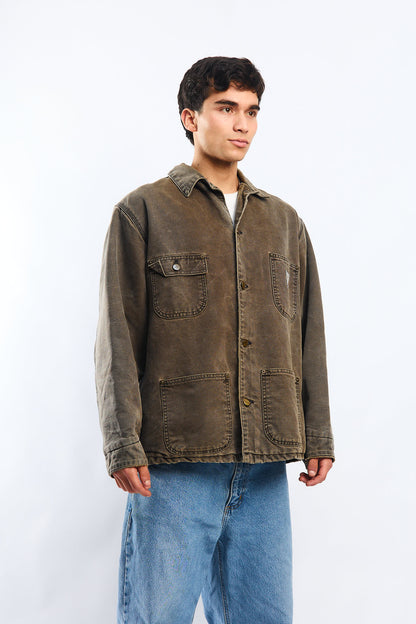 Vintage Carhartt Moss Green Michigan Chore Coat (M/L)