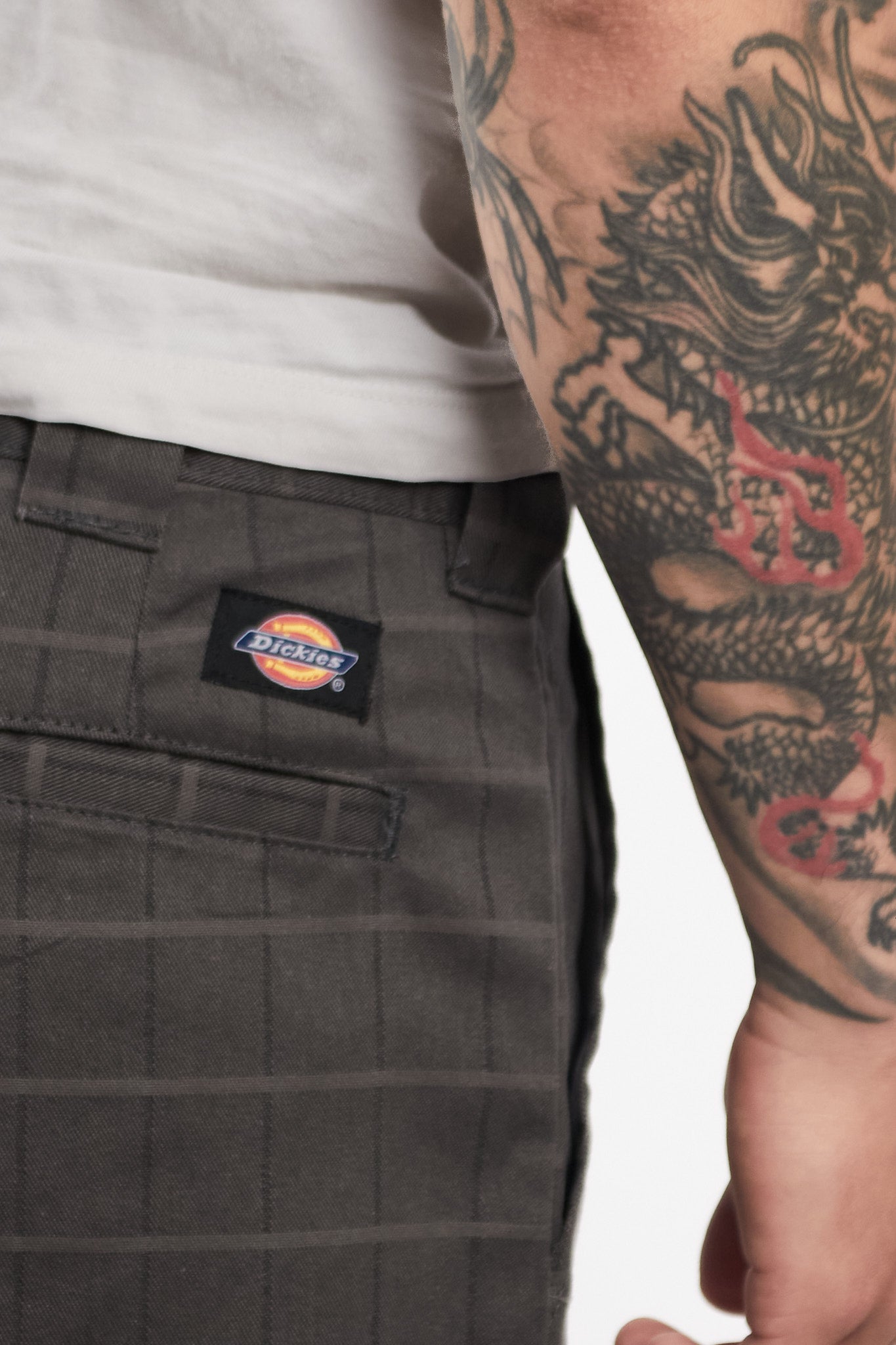 2000 Dickies Gray Plaid Work Short (32)