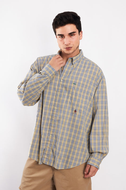 1990 Vintage Tommy Lion Emblem Plaid Shirt (L/XL)