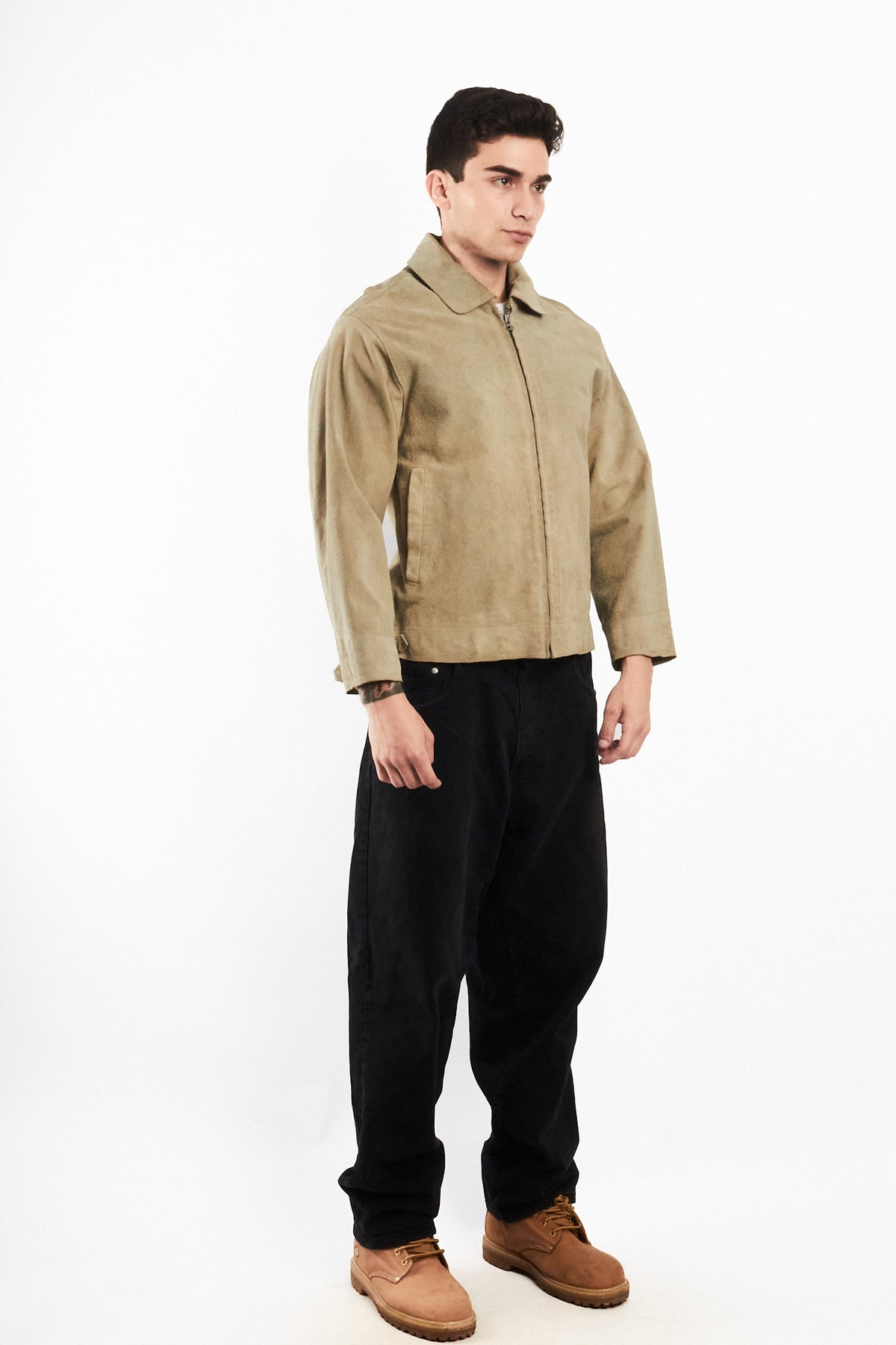 2000 Vintage Tommy Hilfiger Pistachio Suede Harrington (S)