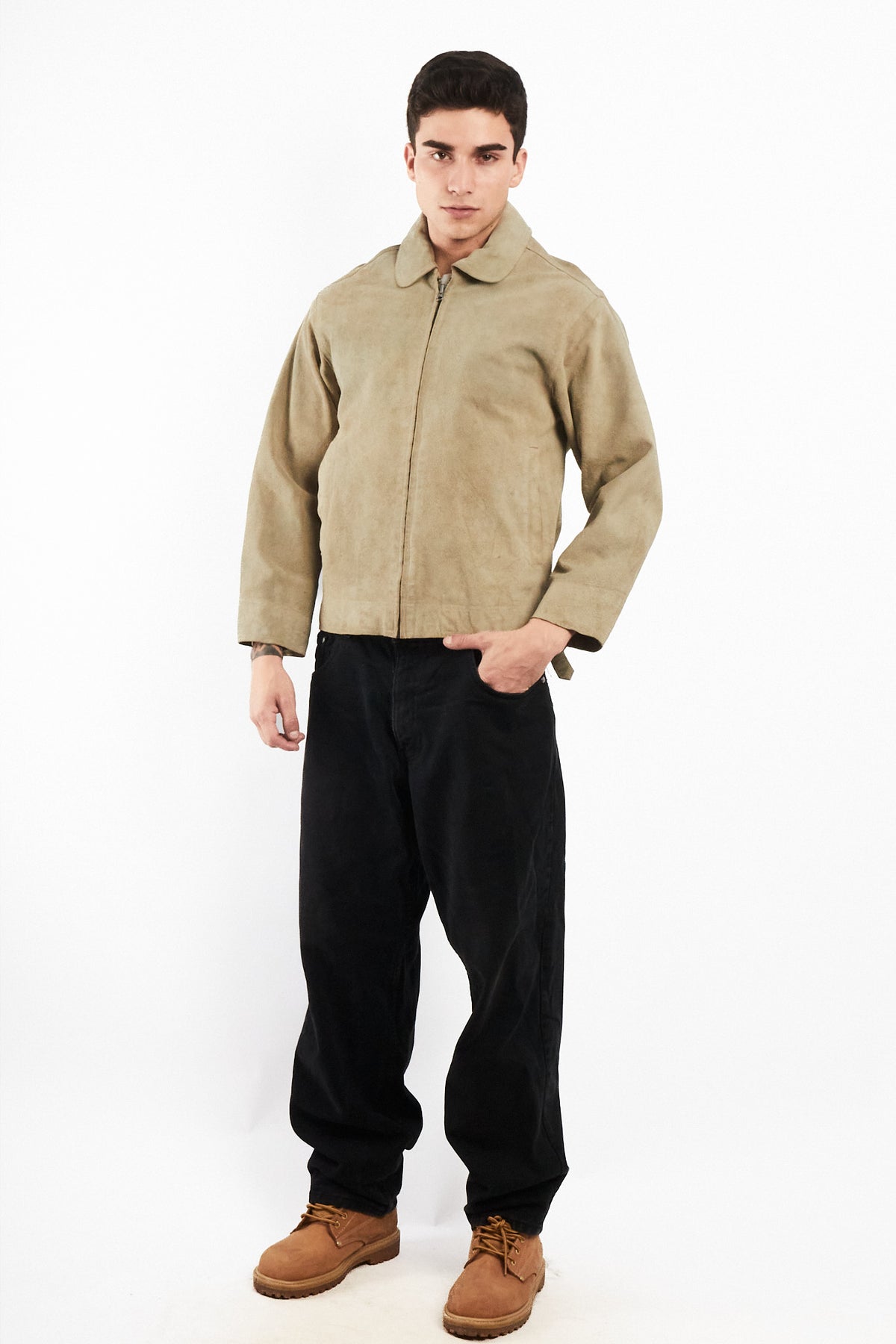 2000 Vintage Tommy Hilfiger Pistachio Suede Harrington (S)