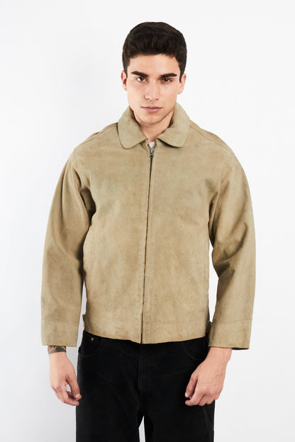 2000 Vintage Tommy Hilfiger Pistachio Suede Harrington (S)