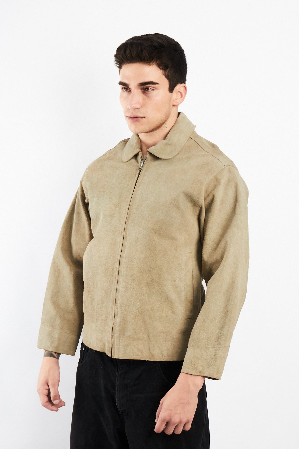 2000 Vintage Tommy Hilfiger Pistachio Suede Harrington (S)