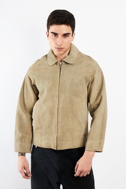 2000 Vintage Tommy Hilfiger Pistachio Suede Harrington (S)