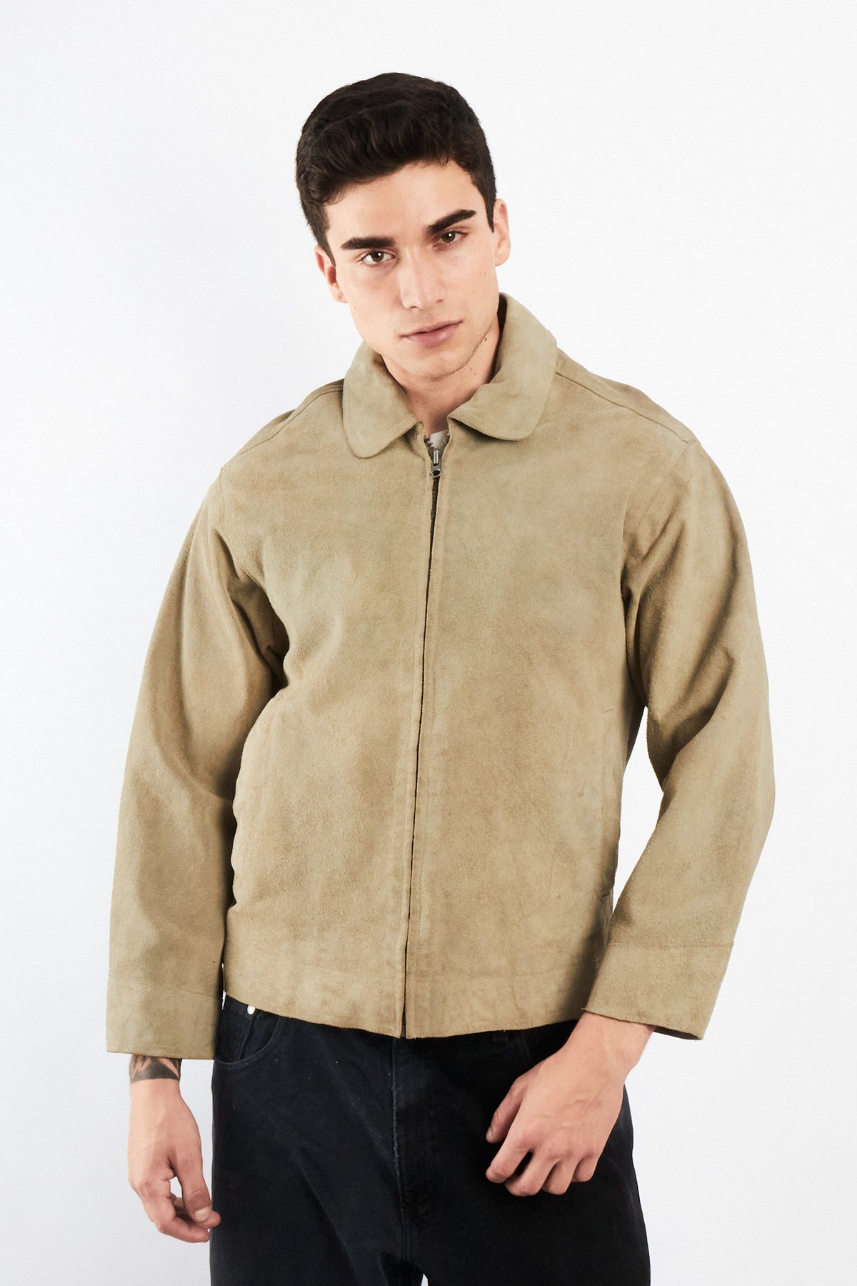 2000 Vintage Tommy Hilfiger Pistachio Suede Harrington (S)