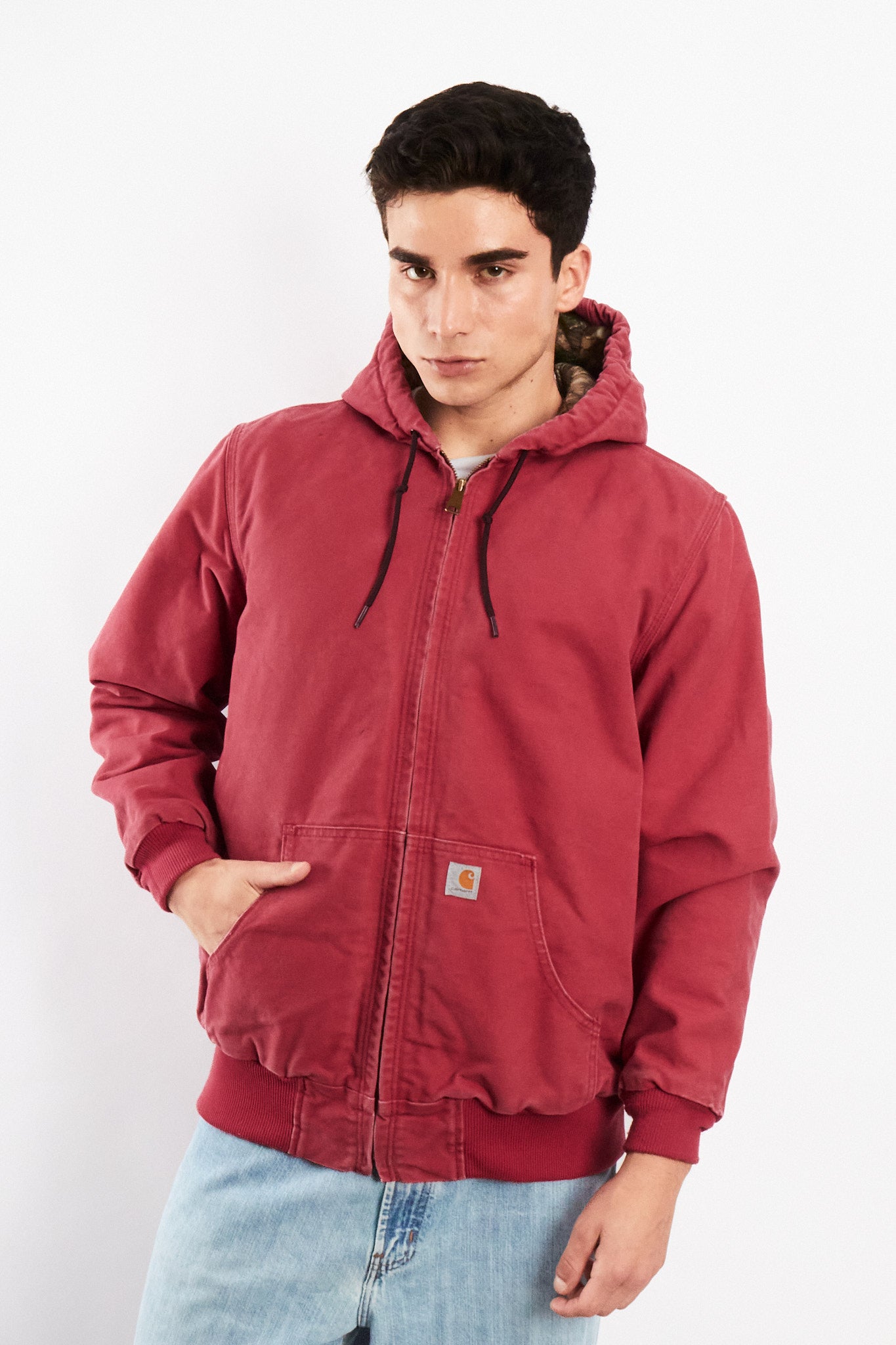 2000 Vintage Carhartt J130 Salmon Active Jacket (M)