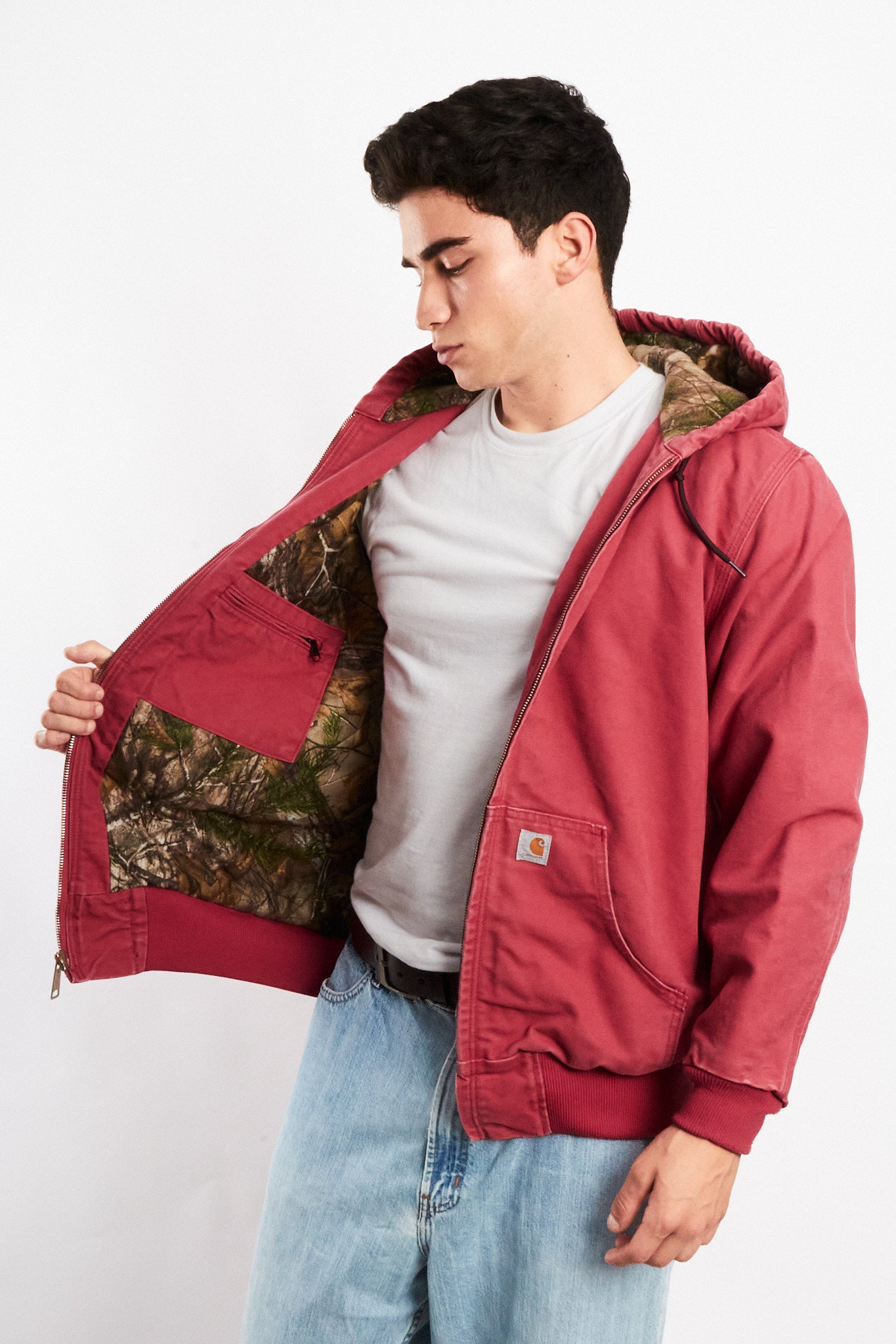 2000 Vintage Carhartt J130 Salmon Active Jacket (M)