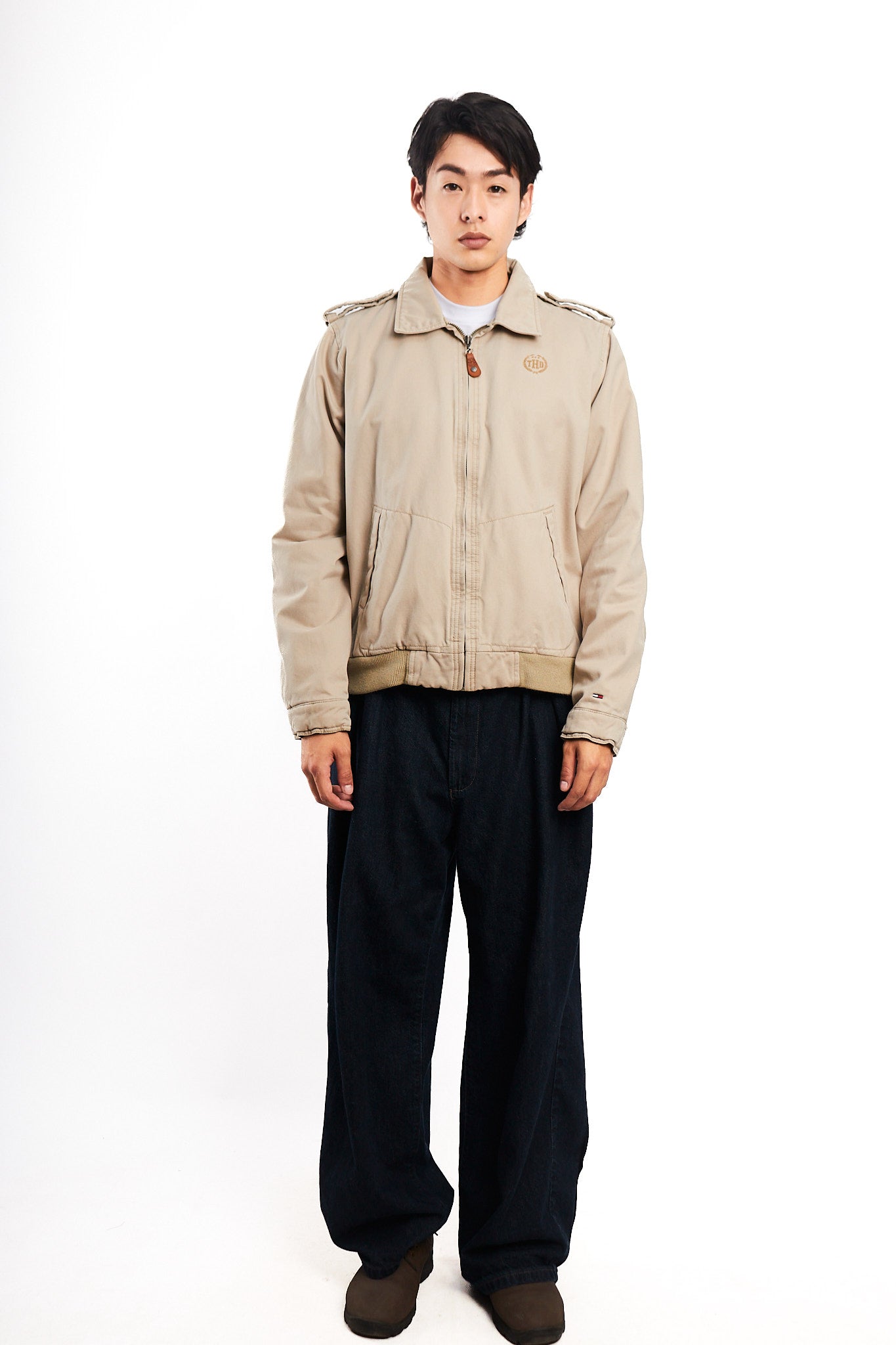2000 Vintage Hilfiger Denim Beige Harrington Jacket (M/L)