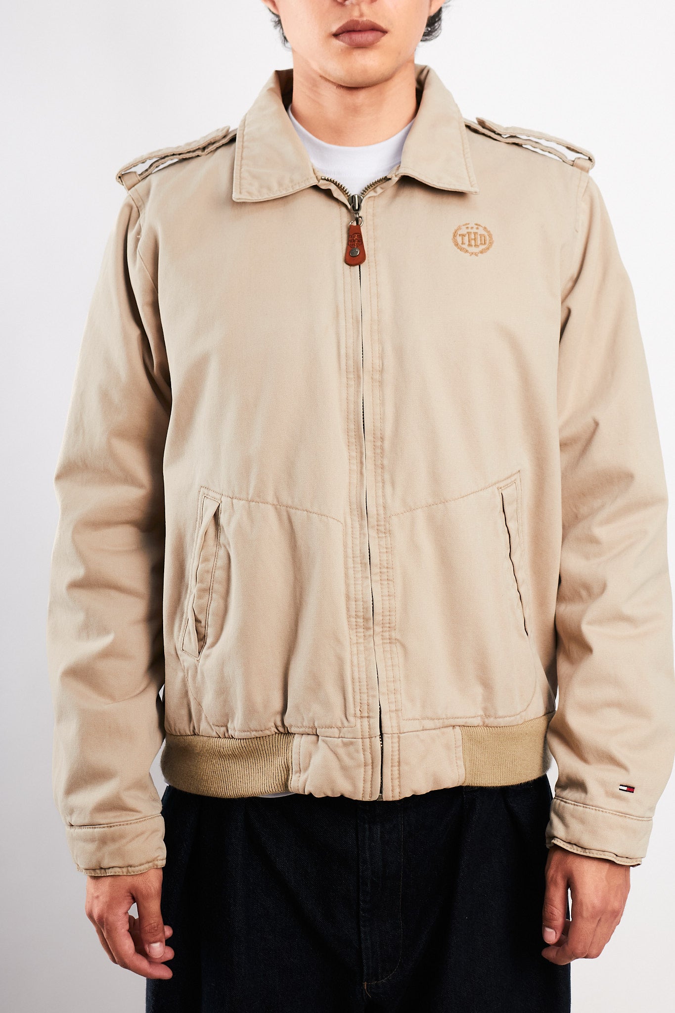 2000 Vintage Hilfiger Denim Beige Harrington Jacket (M/L)