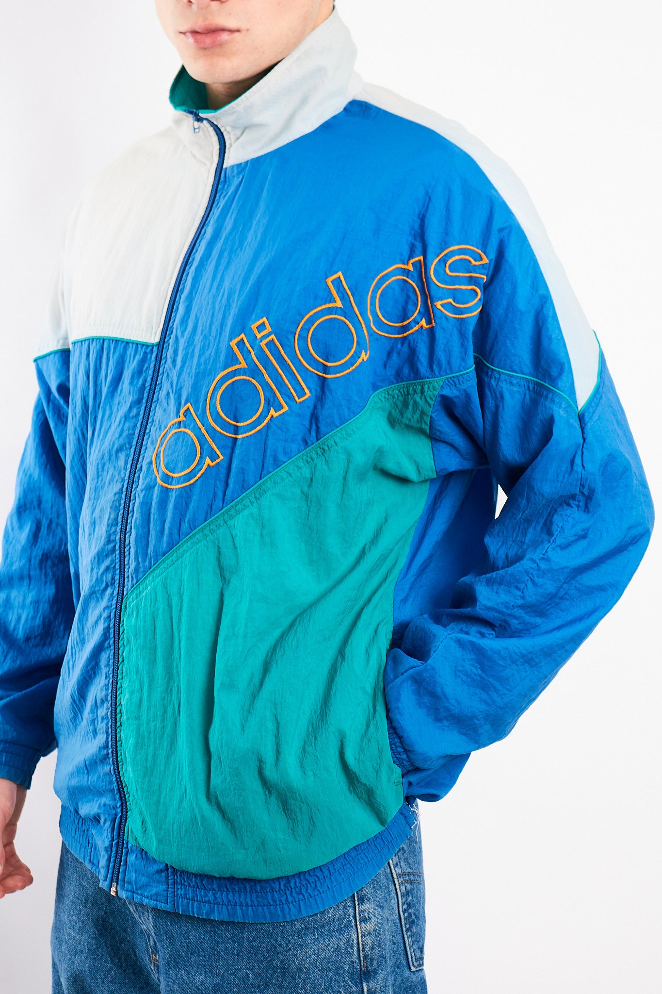 1990 Adidas Vintage Colorblock Retro Jacket (M/L)