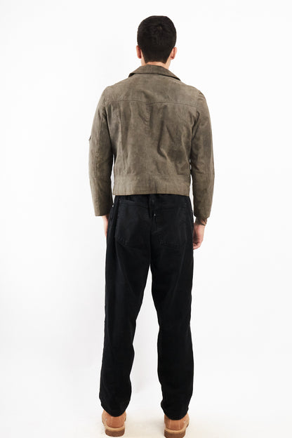2000 Vintage Levi's Grey Suede Boxy Biker Jacket (XS/S)