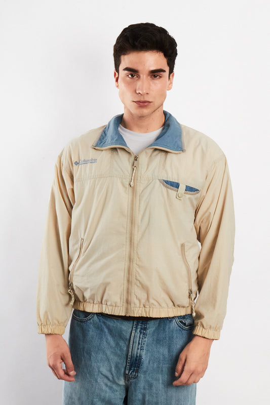 2000 Vintage Columbia Cream Impermeable Jacket (S)